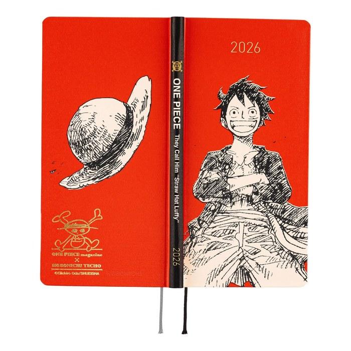 Hobonichi Techo 2026 Weeks ONE PIECE Magazine/Luffy RED Jan Start Weekly Planner Slim Vertical Red