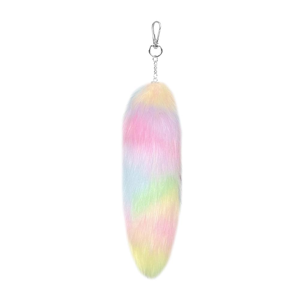 Decorative Fox Tail Keychain Pendant 25cm/40cm Faux Fluffy Soft Plush Hanging Accessory for Bags or Keys Decoration