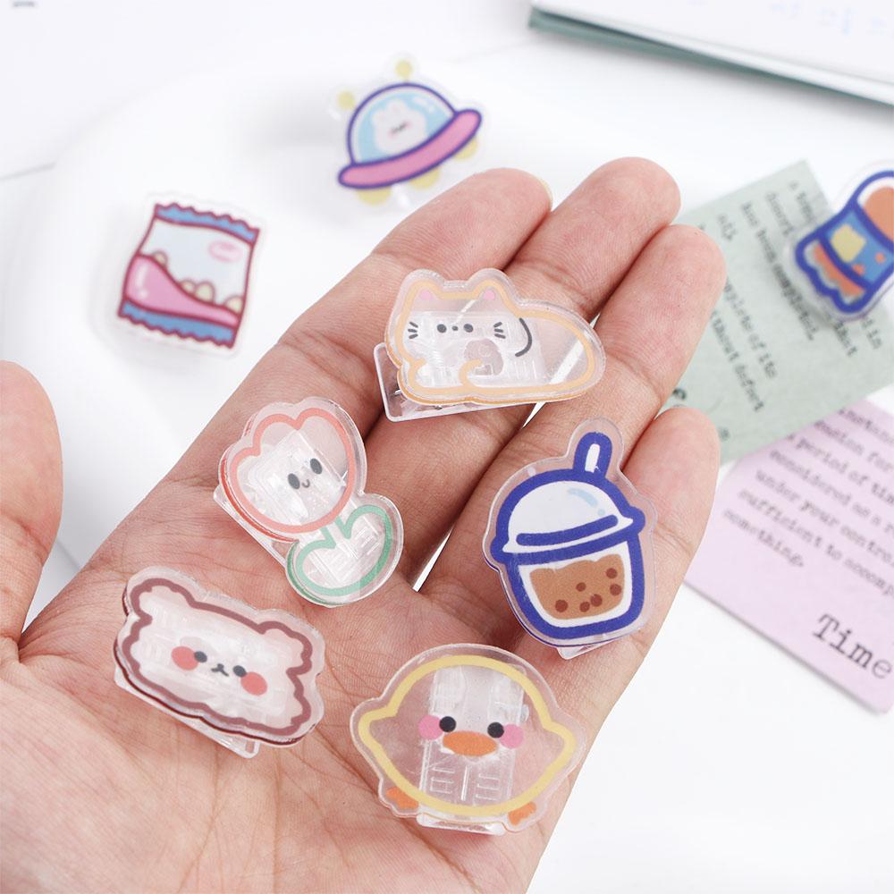 Clip Cartoon Letter Clip Index Clamp Paper Clip Transparent Clip Binder Clips Snacks Sealing Clip