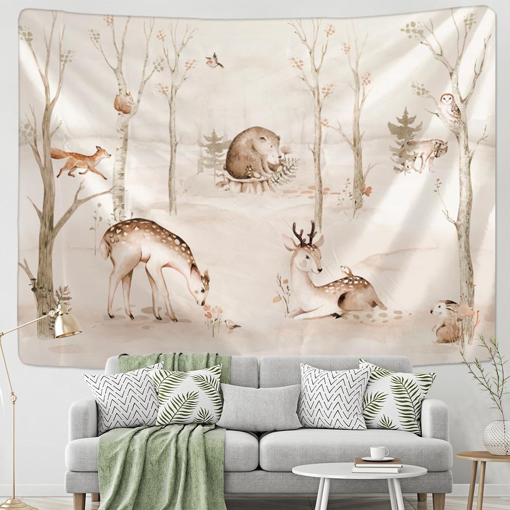 Cartoon Illustration Tapestry Wall Hanging Hippie Tapiz Psychedelic Witchcraft Art Tarot Card Kawaii Room Home Decor