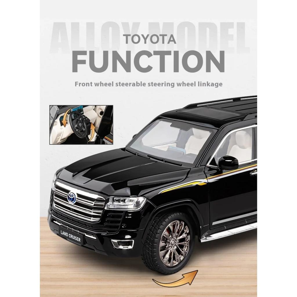 1/18 Scale Toyota Land Cruiser LC300 SUV Alloy Car Diecast Model Sound Light Toy Home Decoration Ornaments Collection Gift Kid Toy