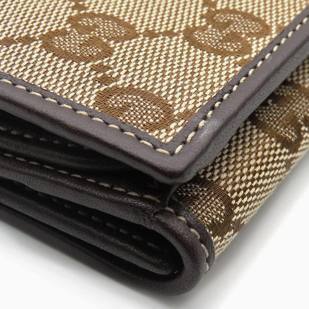 Used GUCCI Purse 245723 GG canvas/leather Brown beige W Hook Wallet