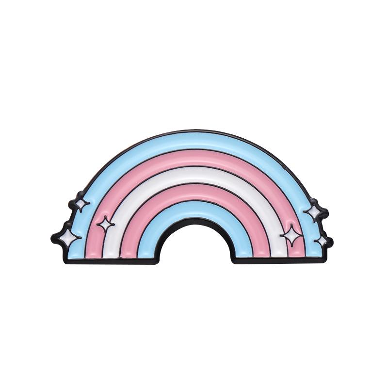 European & American Creative Cartoon Rainbow Heart Juice Box Metal Badge
