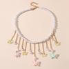 Crystal Butterfly Necklace Ladies Exquisite Pearl Clavicle Chain Sweet Choker Jewelry Fashion Choker Jewelry Party Gift