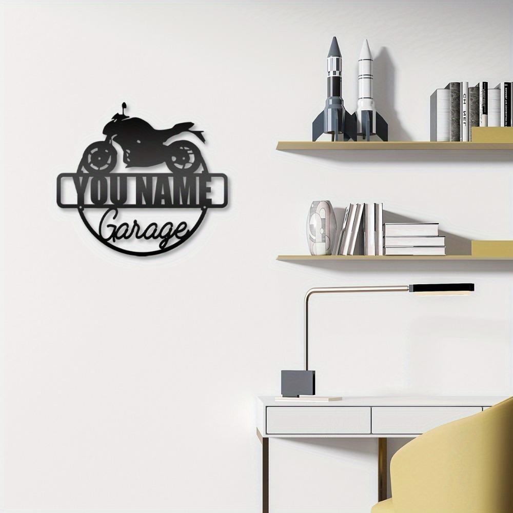 Metal Sign Bike Garage Wall Decor Personalized Nameplate Housewarming Gift