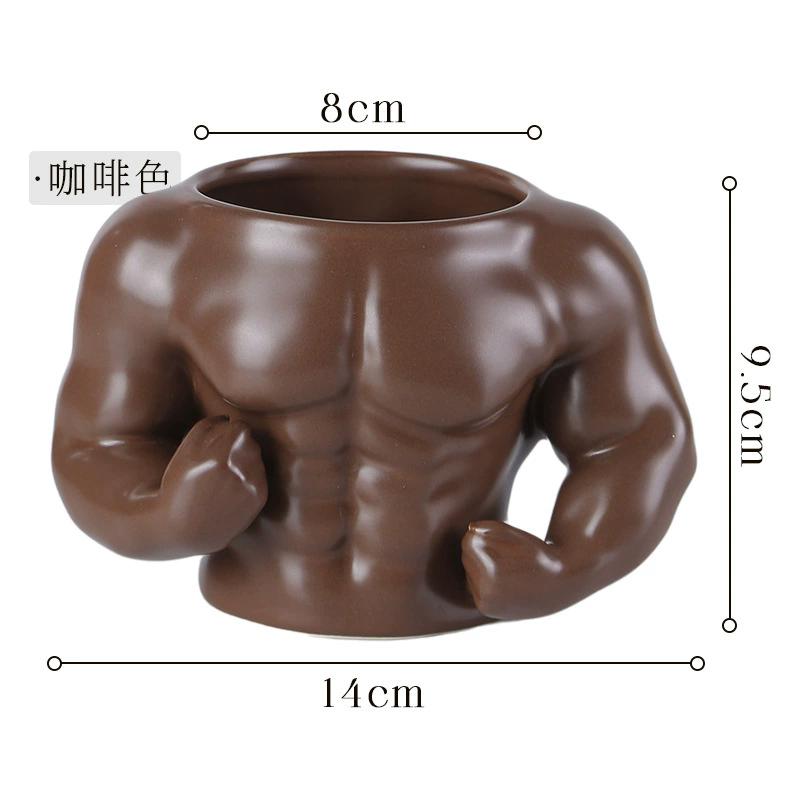 

Creative Ceramic Pectorales Mugs Home Breakfast Milk Coffee Mug Water Cups Boys Gym Trainer UP YOU Funny Gift Mugs Holiday Gift 301-400ml шоколадный