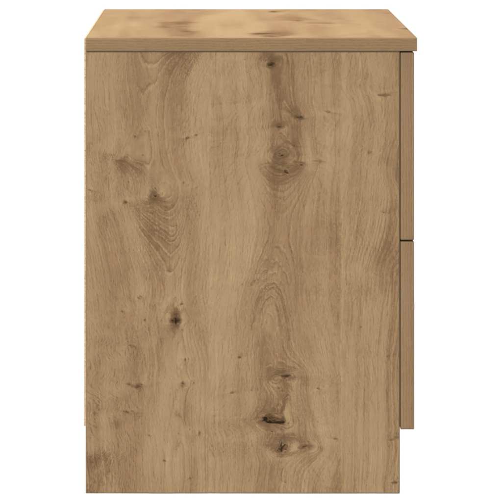 Nightstand with 2 Drawers Artisan Oak Finish 40 x 36 x 50 cm