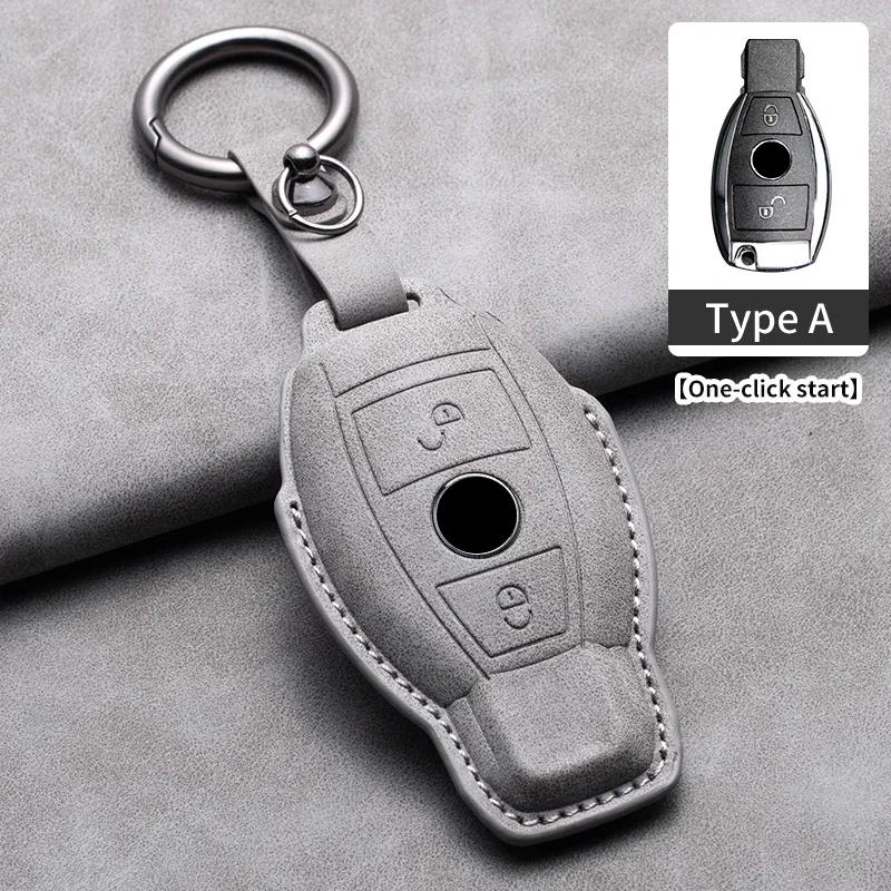 Leather Car Remote Key Case Cover Shell for Mercedes Benz A B C E Class CLS CLA GLS GLA GLK GLC AMG W176 W204 W205 W212 W463