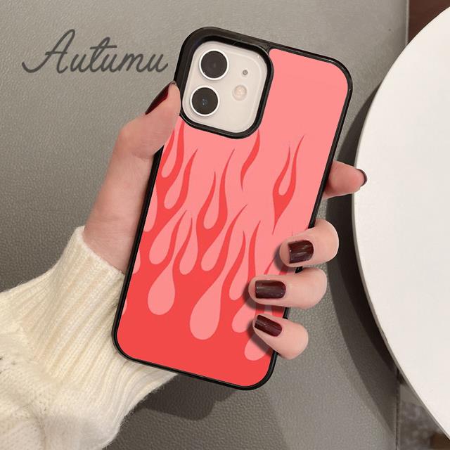 Flame Phone Case for iPhone 11 12 13 14 Pro Max Mini X XR XS SE 2020 5 6S 7 8 Plus Samsung Galaxy S21 S22 Cover Shell