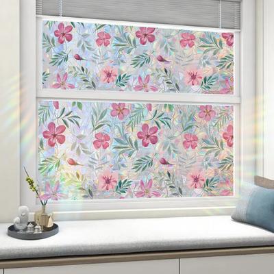 Eine Vielfalt an bunten Blumen, Bunte Sonnenlicht Elektrostatische Aufkleber, Doppelseitige Visuelle Fensterglas Dekorative Wandaufkleber