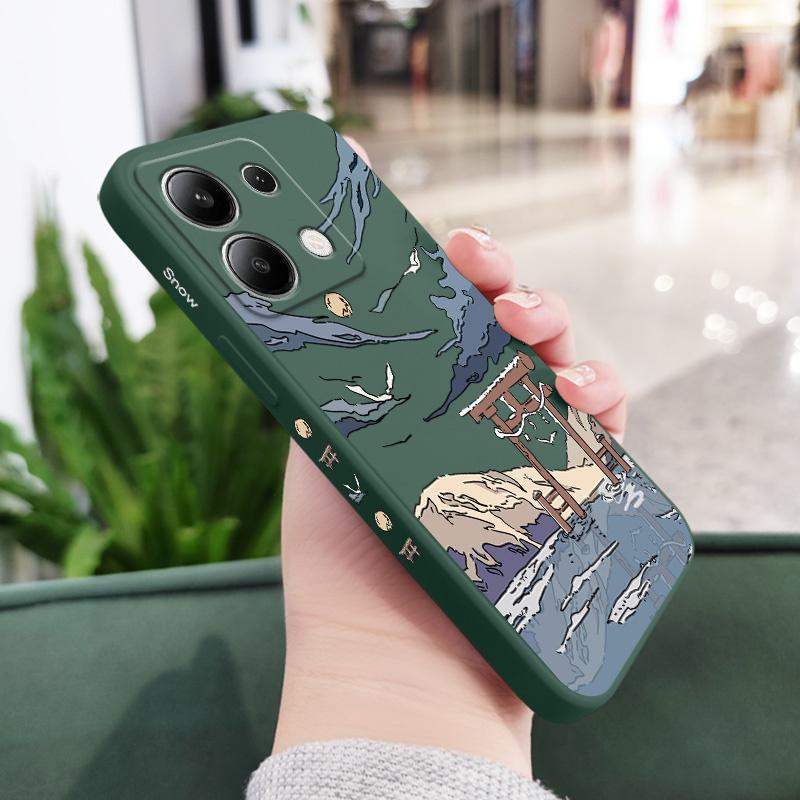Snowy Gate Phone Case for Xiaomi Redmi Note 14 13 12 11 Pro Plus 4G 5G 12S 11S 10S 10 9 9S 8 Redmi 14C 10C Liquid Silicone Cover
