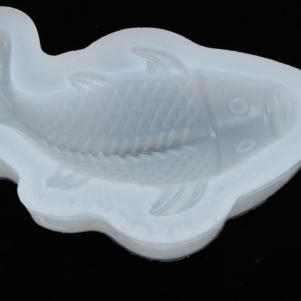 Waffle Mold Silicone Fish Silicone Mold Reusable White Silicone Koi Fish Mold Fish 3.7 x 16cm Soap Making Mold Ice Cream Making