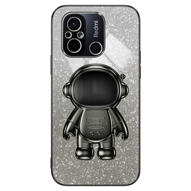 For Xiaomi Redmi 12C 4G PC+TPU Phone Shell Case Anti-scratch Phone Cover with Astronaut Kickstand