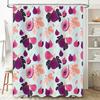 Stylish Fruits Shower Curtain featuring Fig Leaves in Pink Purple for Bathroom Decor Quick Dry Waterproof Fabric