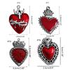 Gothic Heart Shape Pendant Vintage Alloy Jewelry Charm Jewelry Findings for DIY Necklace Earrings Making Accessory
