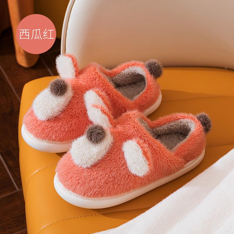 Autumn and Winter Couple Cotton Slippers for Female Home Use, Indoor Postpartum Warmth, Anti Slip Plush Home Furnishings, Cotton Slippers