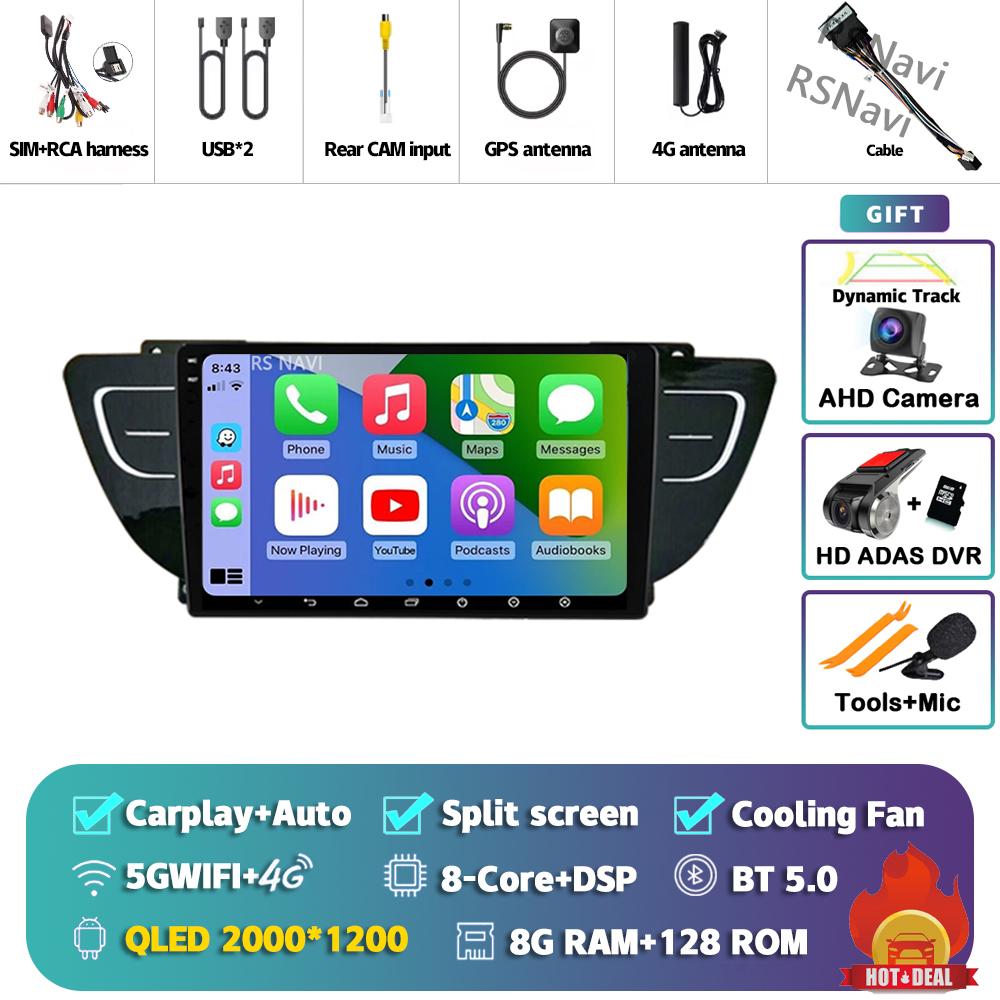 Android 14 Carplay Auto For Geely Atlas 2016 - 2020 Car Radio Player Multimedia 4G+WIFI Stereo Navigation Head Unit AI Voice GPS