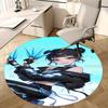 1pc Anime Cartoon Design Round Carpet  Office Chair Mat, NonSlip Rug for Home Decor, Living Room