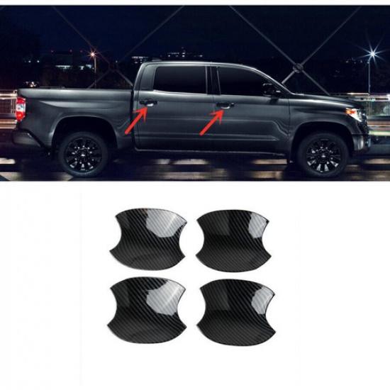 For Toyota Tundra   Carbon Fiber Car Side Door Handle Bowl Cover Trim
