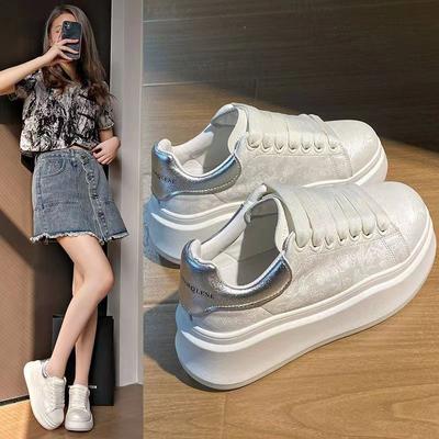 Guofeng Xiaobai Shoes Women's 2024 New Popular Spring and Summer Heightening Platform Women's Shoes Fashion Sports Board Shoes Guochao