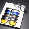 Retro Magnetic Sunglasses Set Men'S And Women'S Spring Leg Glasses Frame Interchangeable Clip Polarized Sunglasses 2267