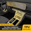 Transparente TPU-Schutzfolie für Kia Carnival Sedona KA4 2026-2026 Auto Innenraum Mittelkonsole Kratzfest PPF Vorgeschnittene Folie