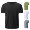 Men's Quick-drying T-shirt Short-sleeved Round Neck T-shirt Solid Color Casual Sports Tee for Running Gym Daily Wear