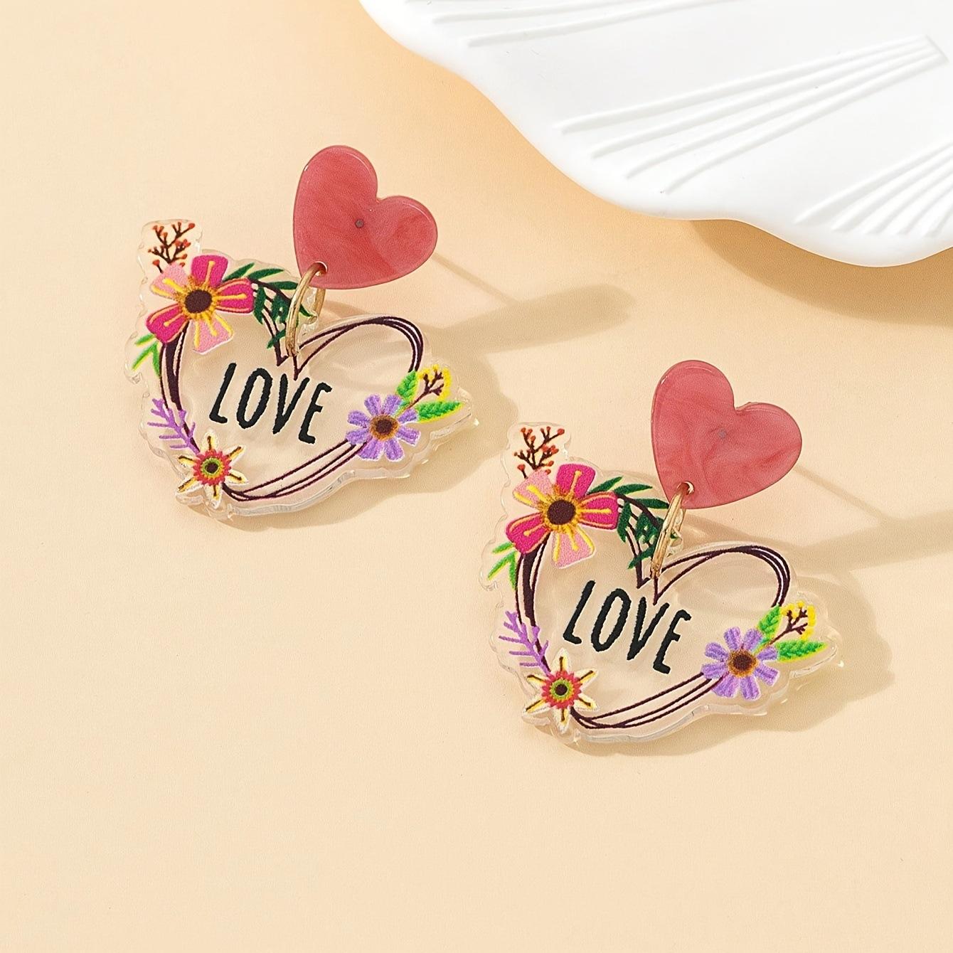 

New acrylic color stud earrings, earrings, plate printing earrings, women s new models