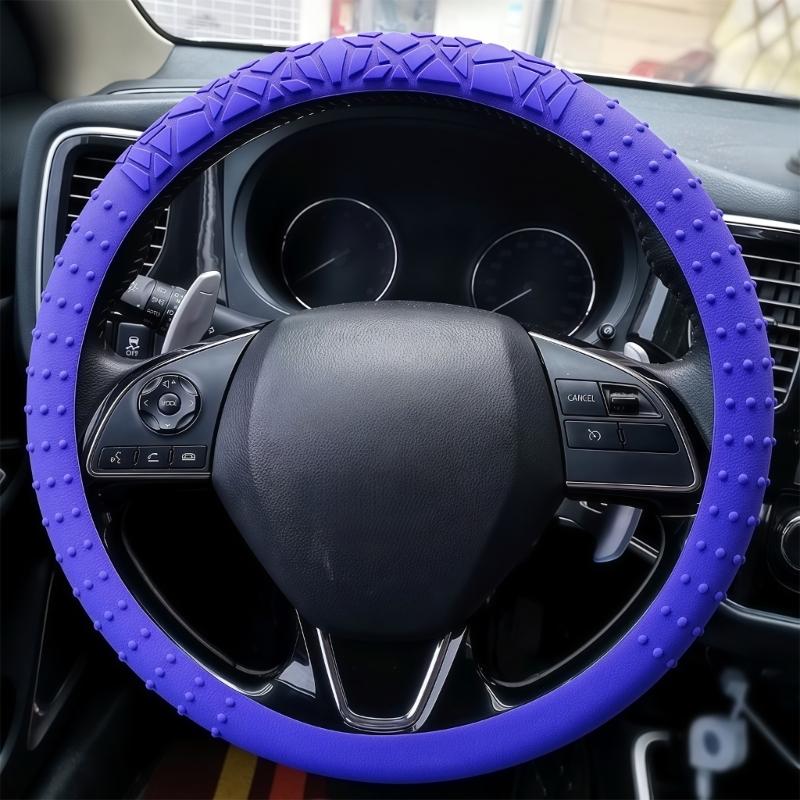 Car Steering Wheel Protector Covers 15inch Anti Slip Cover Elastic Geometric Pattern Cover Silicone Car Accessories