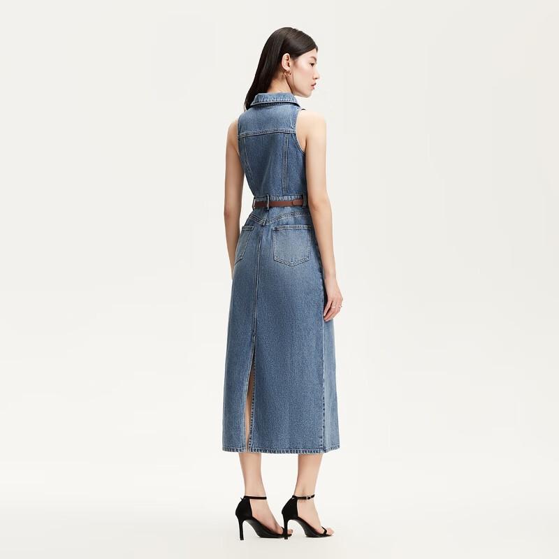VEROMODA 2025 Summer Cotton Lyocell Belted Denim Dress