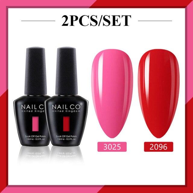 NAILCO 2 цвета, 15 мл, набор гель-лаков для ногтей Vernis, полуперманентный УФ-светодиодный гель для дизайна ногтей, принадлежности для профессионалов, отмачиваемый верхний слой