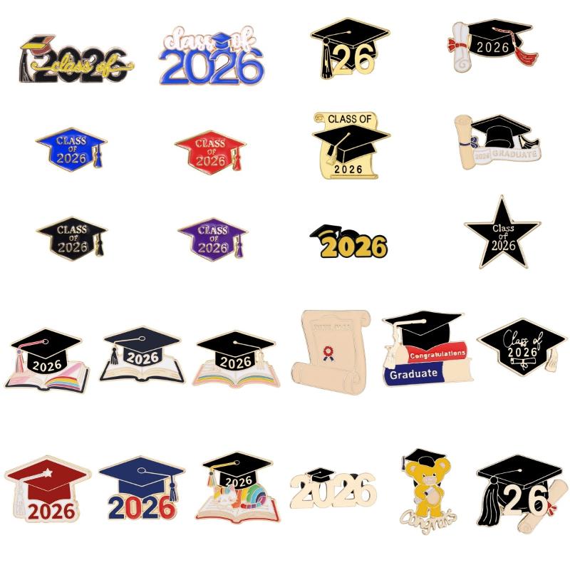 2026 Absolventské Suvenýry Odznaky Klobouk Bakaláře Kniha Odznak Módní Personalizovaný Dárek Pro Absolventskou Párty Studenty Učitele