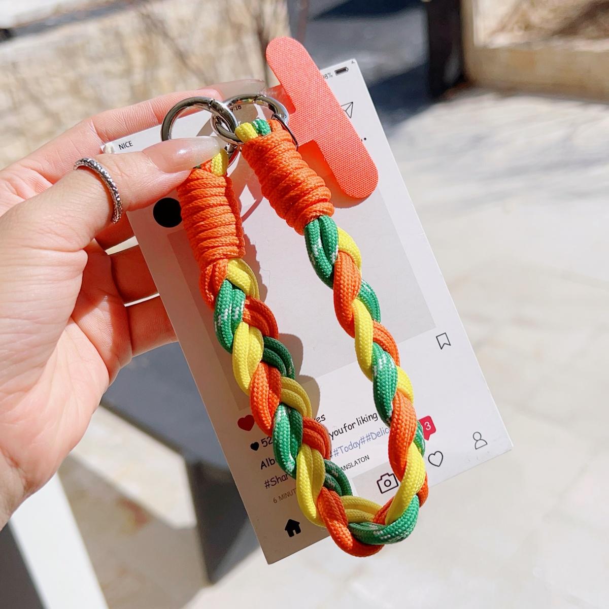 

Six Strand Hand Woven Short Mobile Phone Lanyard Hanging Rope Universal Connection Pad For case Fashion Phone Pendant Accessory