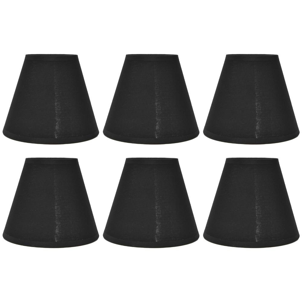 6PCS Clip On Design Lamp Cover Black&Gold Small Lamp Shades  Chandelier Replacement