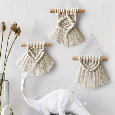 Tenture murale en macramé Boho Décoration d'intérieur Corde en coton faite à la main pour dortoir Maison Chambre Appartement Décoration de chambre Cadeau