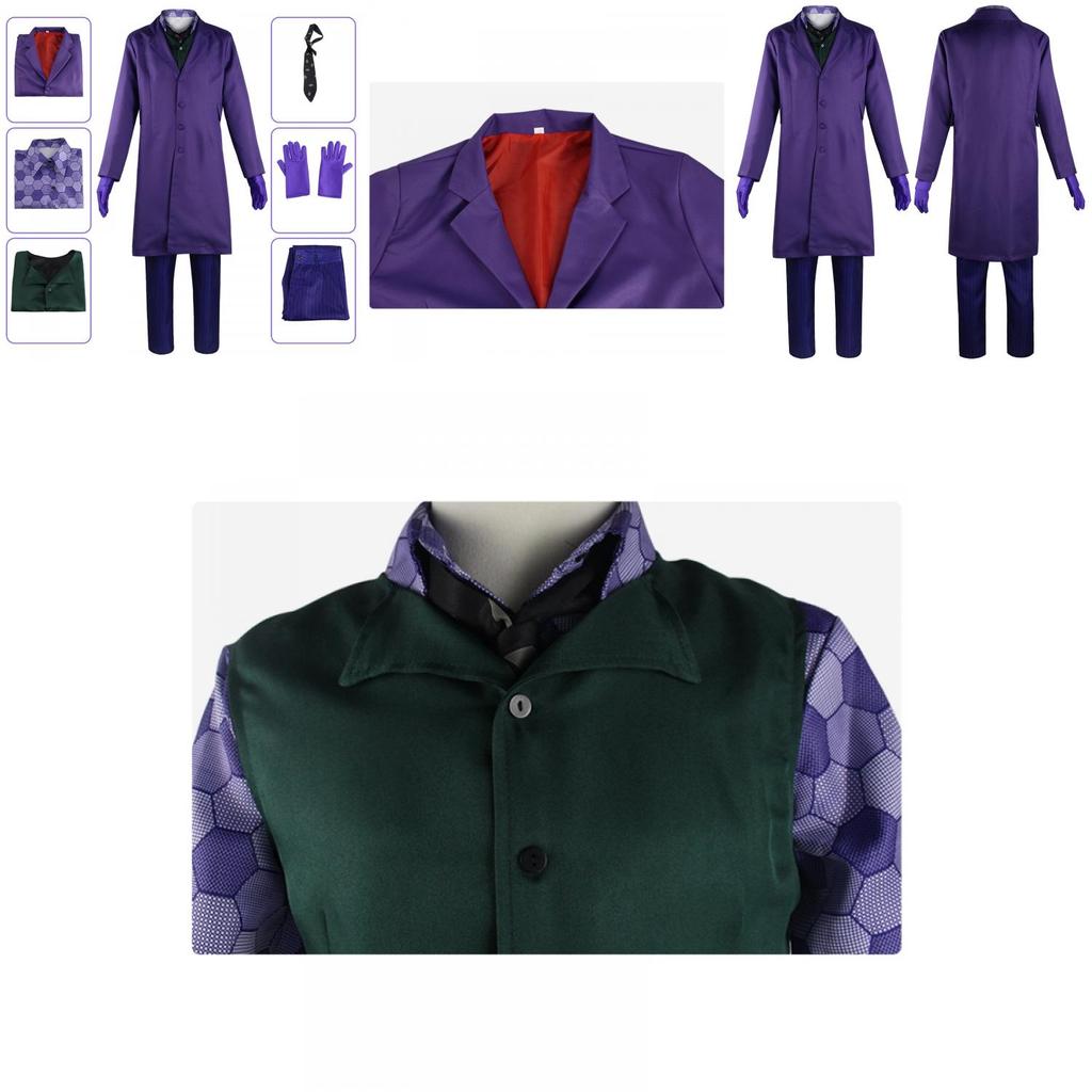 Autentico Costume di Batman Il Cavaliere Oscuro e Joker per Cosplay e Feste