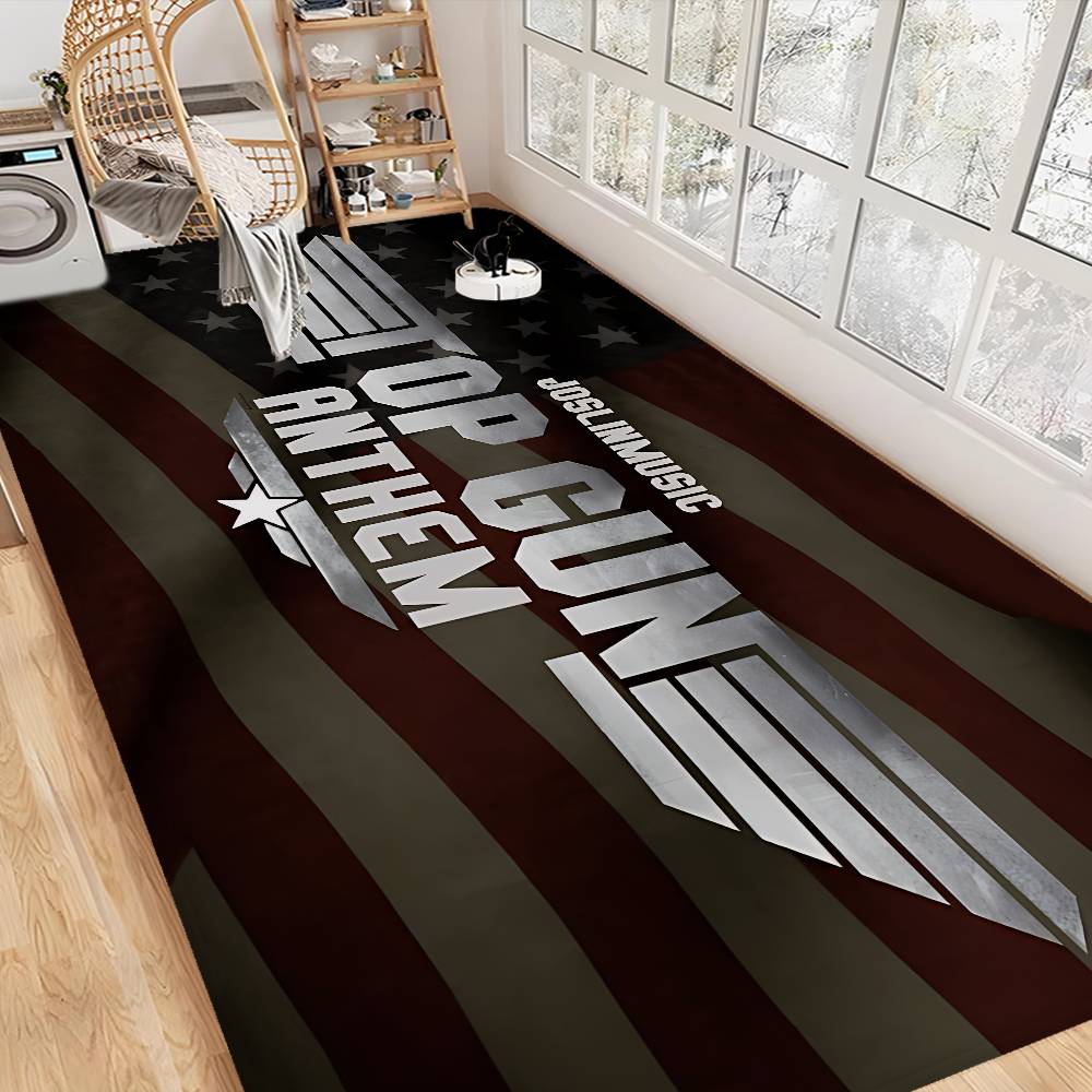 

T-Top Gun Floor Mat Retro Multiple Choice Living Room Kitchen Rug Non-Slip Modern Home Decor 40x60cm