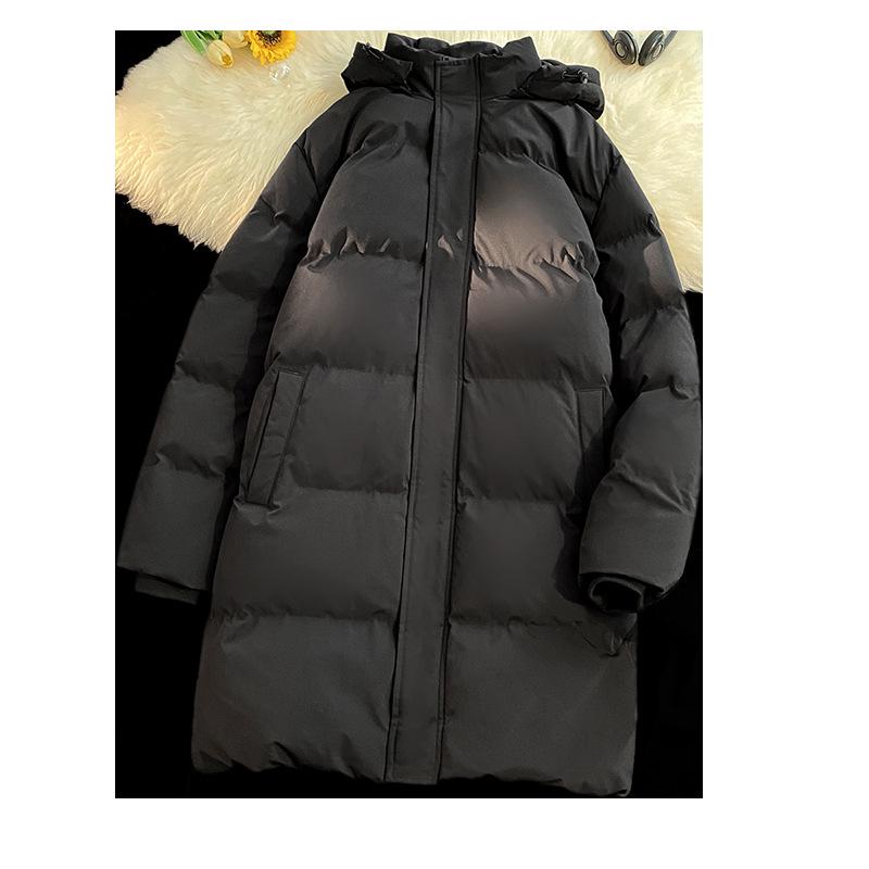 

NASA Collaboration Unisex Winter Hooded Mid-Length Padded Jacket - Thick, Warm, Windproof, Plus Size Available XXL чорний