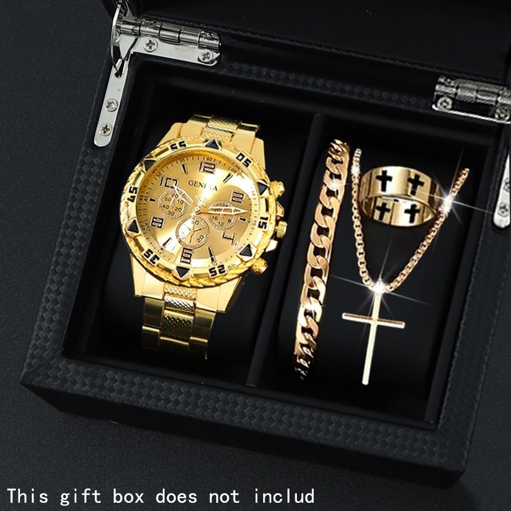 

4 Pcs/set, Men s Watch, Fashionable Men s Watch Set, Quartz Watch, Perfect for Daily Wear, Fashionable Accessory Gift