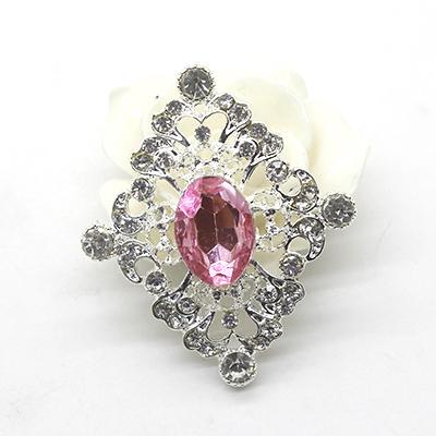 New Fashion 10Pcs 40*46mm Metal Acrylic Crystal Rhinestone Buttons For Craft Embellishment Diy Clothing Decorative Accessories