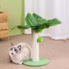 Cat Scratching Post 12.6in High 9.8in Base Hanging Balls Green Leaves Sisal Hemp Cat Scratcher for House Bedroom Indoor