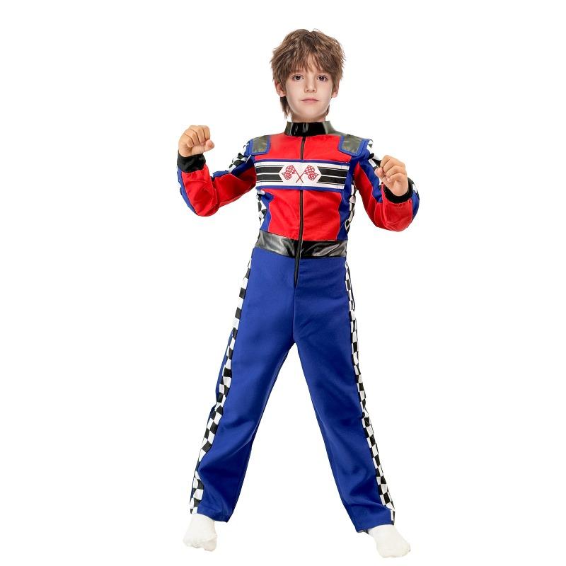 2025 New Boy's Race Car Driver Costume for Party Boys Halloween Finish Line Racer Outfits Carnival Easter Purim Fancy Dress