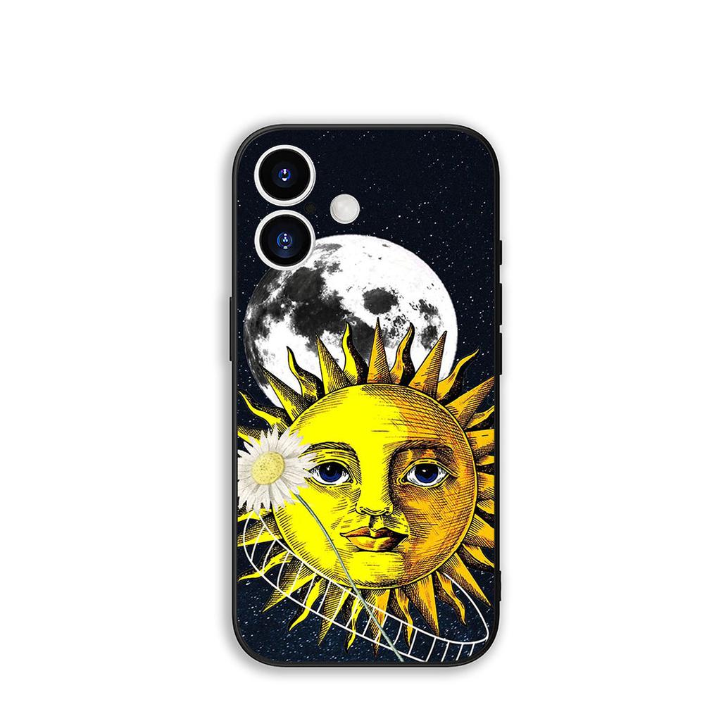 For OPPO A54 A40 A60 A80 A18 A16 A17 A38 A78 A79 A57 A55 A96 A15 A12 Phone Cover Case Funny Sun Moon Face Casing