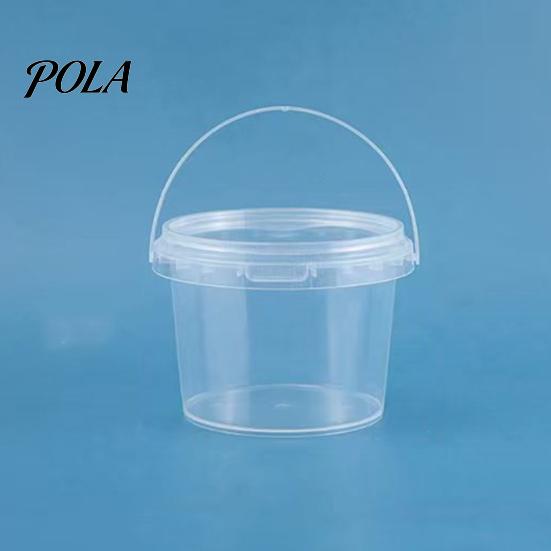 Leakproof Food Containers 2PCS Round Buckets, with Lid And Handle Disposable Containers, Bulk Dry Goods Storage Stackable Food-grade Plastic