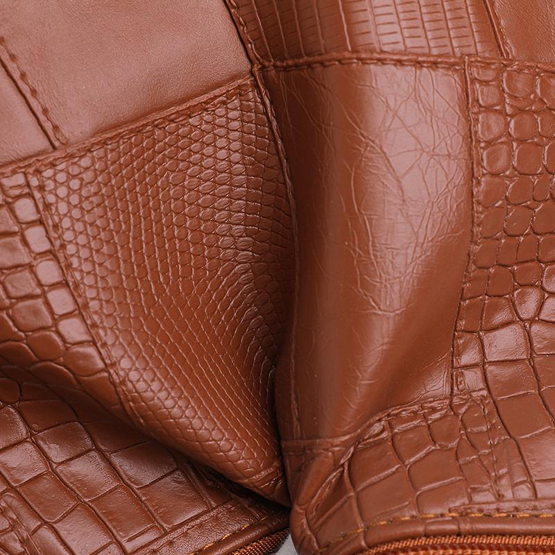 Stitching Women's Bag PU Shoulder Bag Bucket Bag