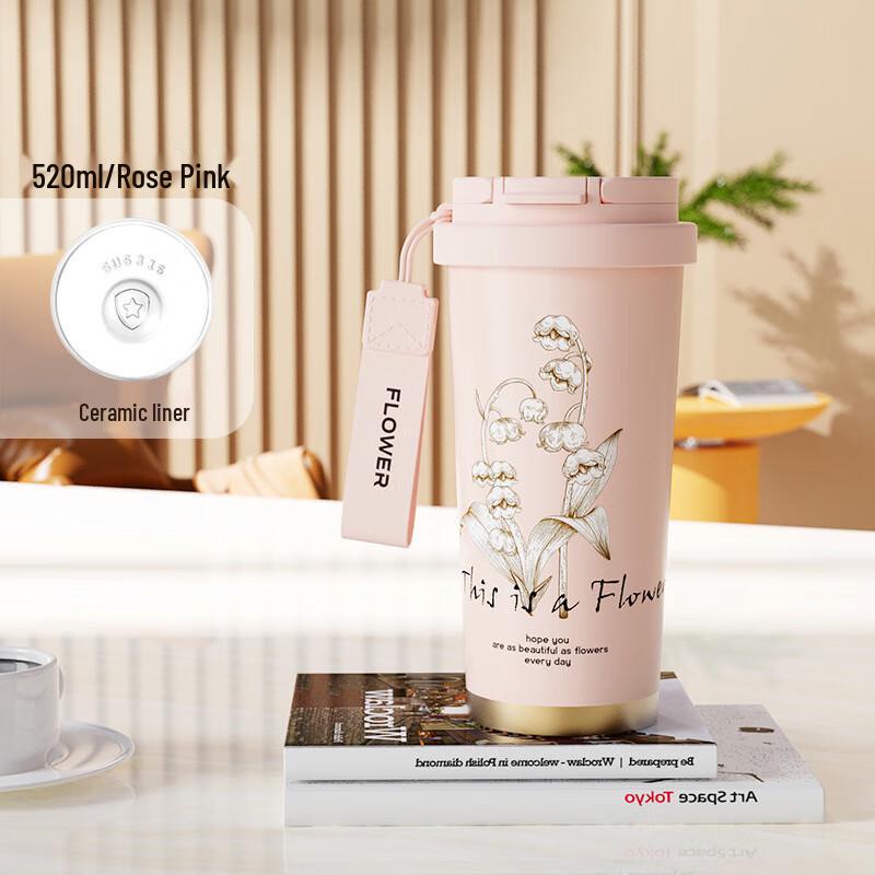 BEANBEANLOVE Ceramic Lined Insulated Travel Mug