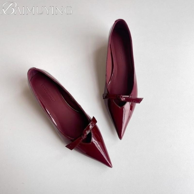 Pointed Toe Women Heeled Sandals Bow Loafers Mary Jane Shoes Shallow 2025 Brand Summer Elegant Comfort Dress Zapatillas De Mujer
