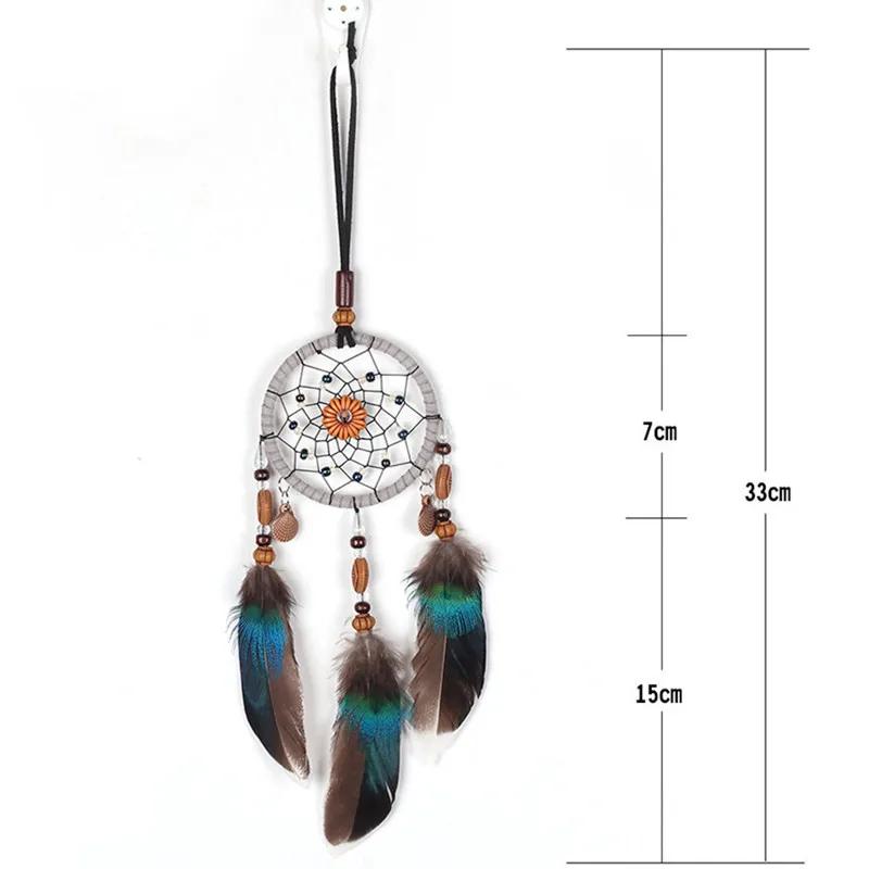 Car Pendant Handmade Dream Catcher Feather Hanging Car Rearview Mirror Ornament Auto Bedroom Decor Room Decor Accessories
