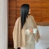 Efterår og Vinter Ny Dame Faux Fur One-piece Rundhalset Frakke