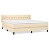 3126498 vidaXL Lit à sommier tapissier avec matelas Crème 160x200 cm Tissu